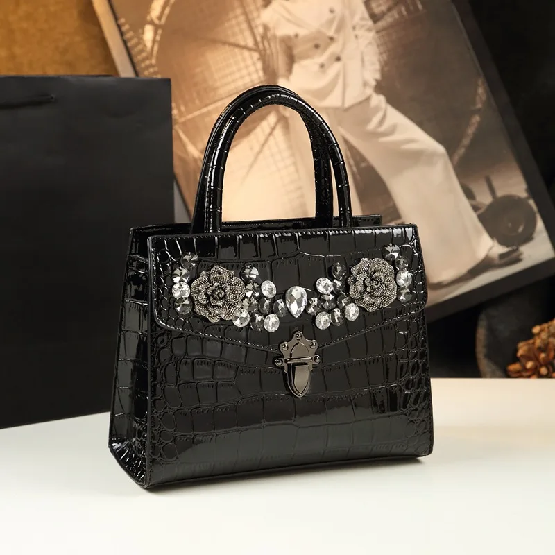 

Women Bag Ladies Leather Handbag Crocodile Pattern Shoulder Crossbody Bag Clutch Evening Bags Handle Satchel Purse Shoulder Bag