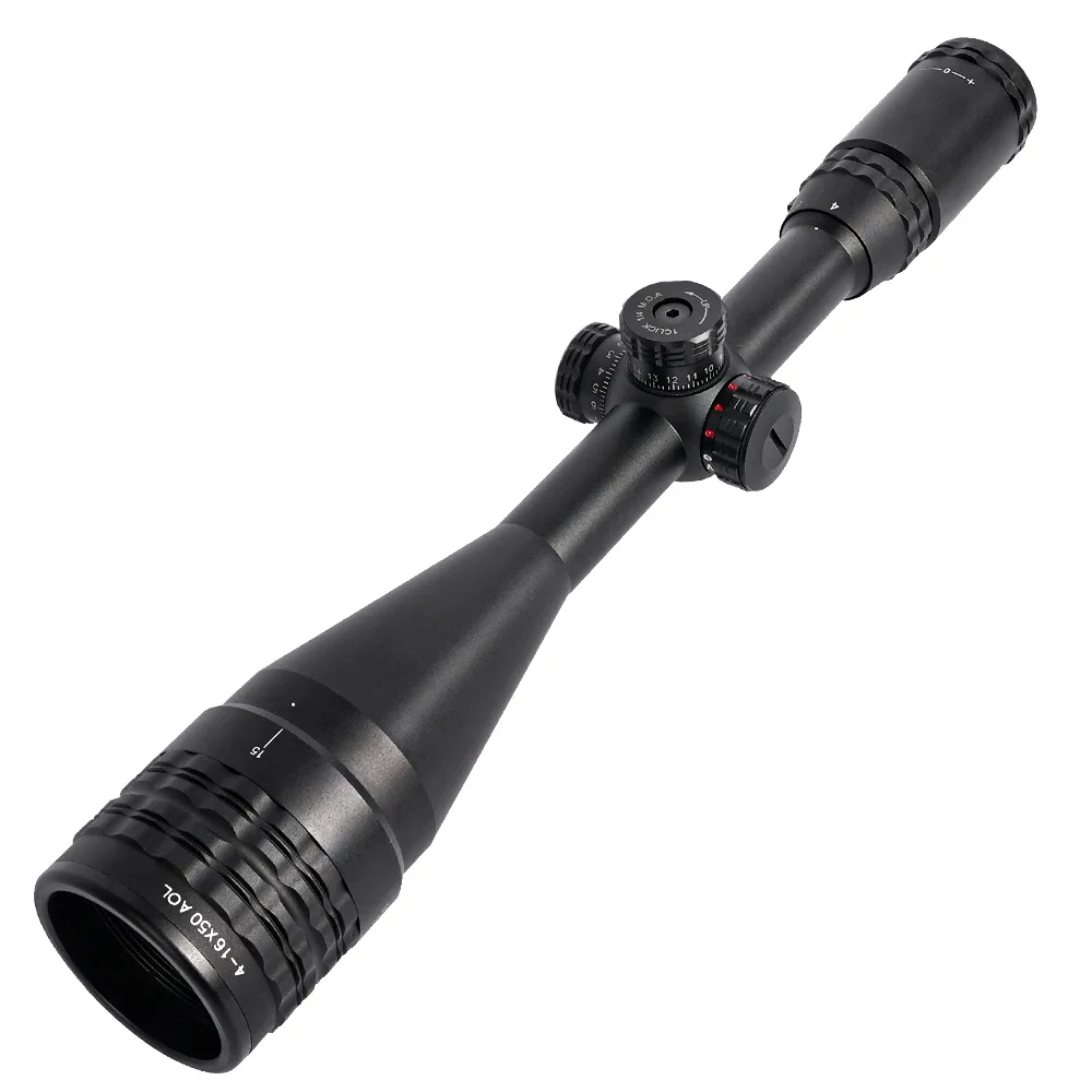 Tactical 4-16X50AOL Optical Sight Long-Range Red/Green Dot Laser Combination Adjustable Focal Length for Hunting