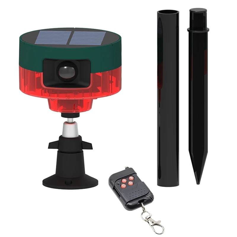 

Solar Outdoor Motion Sensor Siren, 360° Detection Siren, Animal Repellent, Voice Recording Speaker 129Db Easy To Use
