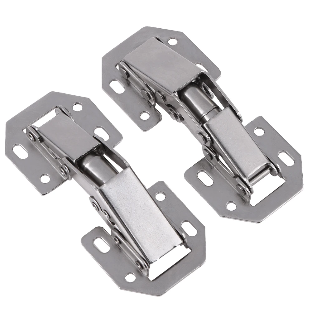Door Hinges Stainless Steel Cabinet 90 Degree 3/4in No-Drilling Hole Cupboard Soft Close 10pcs