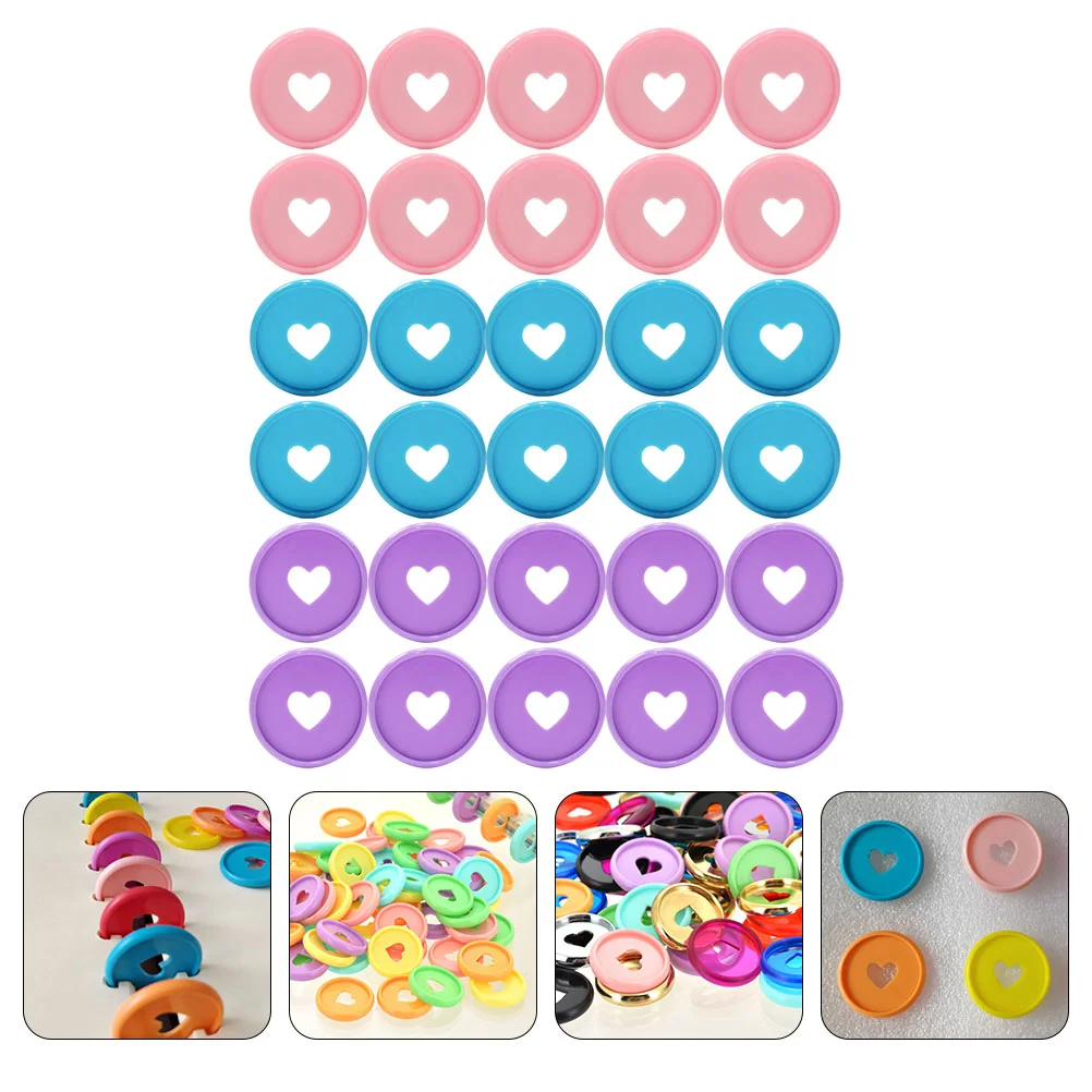 30Pcs Book Binding Discs Heart Binding Rings Expansion Binder Rings Round Binding Disc Buckle for DIY Notebooks Planners (, 30pcs 35mm colorful heart binder buckle disc ring mushroom hole ring round binding plastic disc buckle hoop diy binder notebook