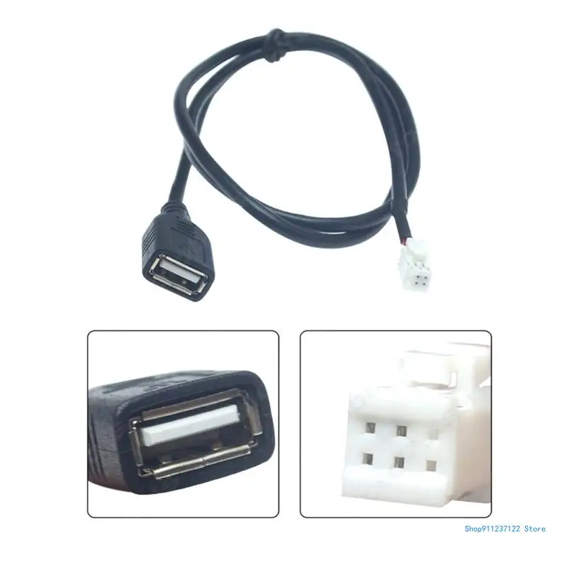 

2pcs 4Pin+6Pin Connector USB Cable for Car Radio Stereo 1M USB Cord USB Adapter