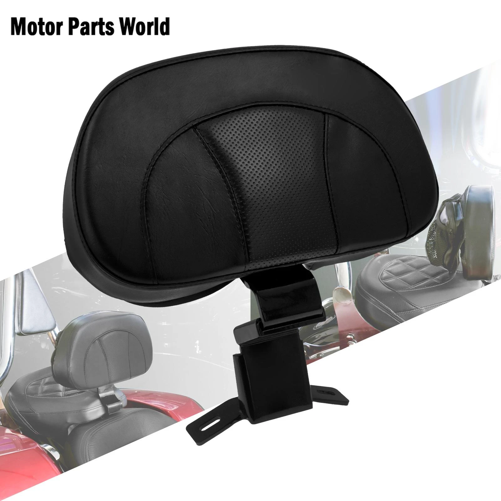 Motorcycle Driver Black Front Rider Backrest Mounting For Harley
