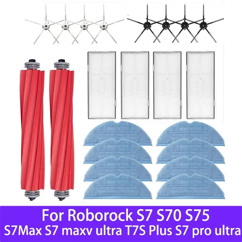 

Roborock S7 S70 S75 S7Max S7 maxv ultra T7S Plus S7 pro ultra Accessories Main Brush Hepa Filter Mops Robot Vacuum Cleaner Parts