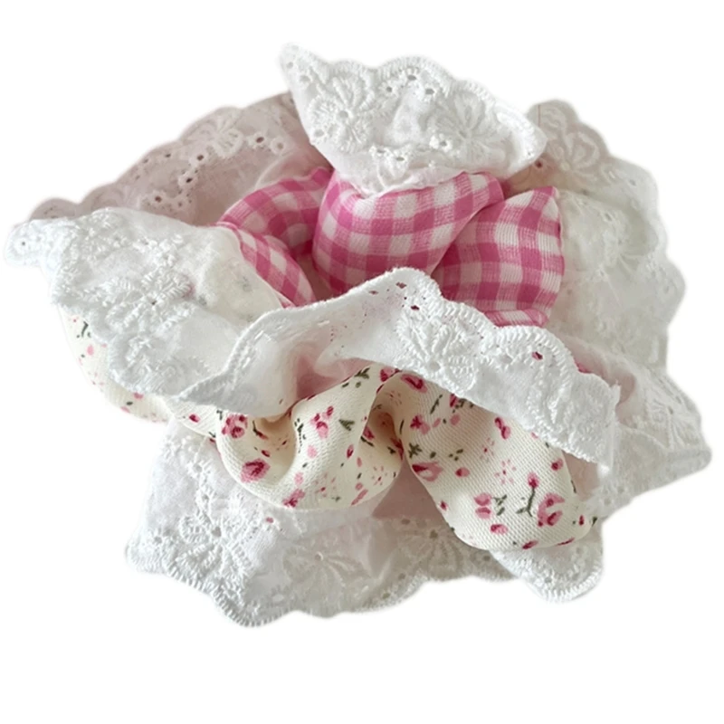 

Girl Hair Ring Pink Lace Party Background Teenage Girl Hairstyle Fixing Hairband Dropship