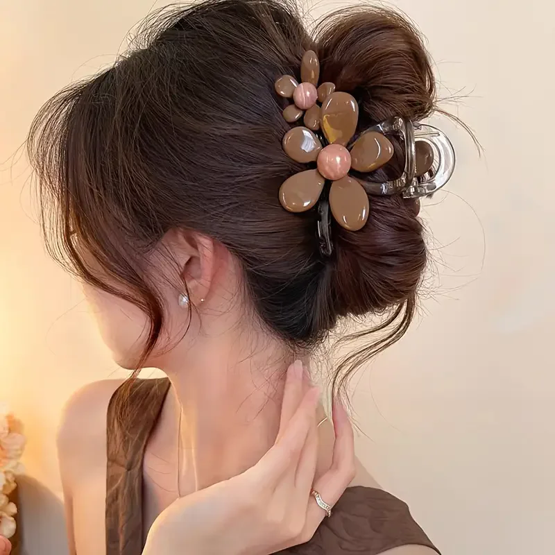 1 elegant floral hair clip for women - perfect for fixing half height hairstyles, decorating wigs, and fashionable hair clips 1