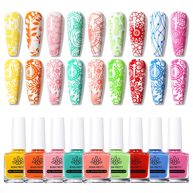 BORN PRETTY 10ml Stamping Mixing Oil Painting Gel Stamping Polish Powder Mixing And Apply Nail Powder Stamping Plate 2