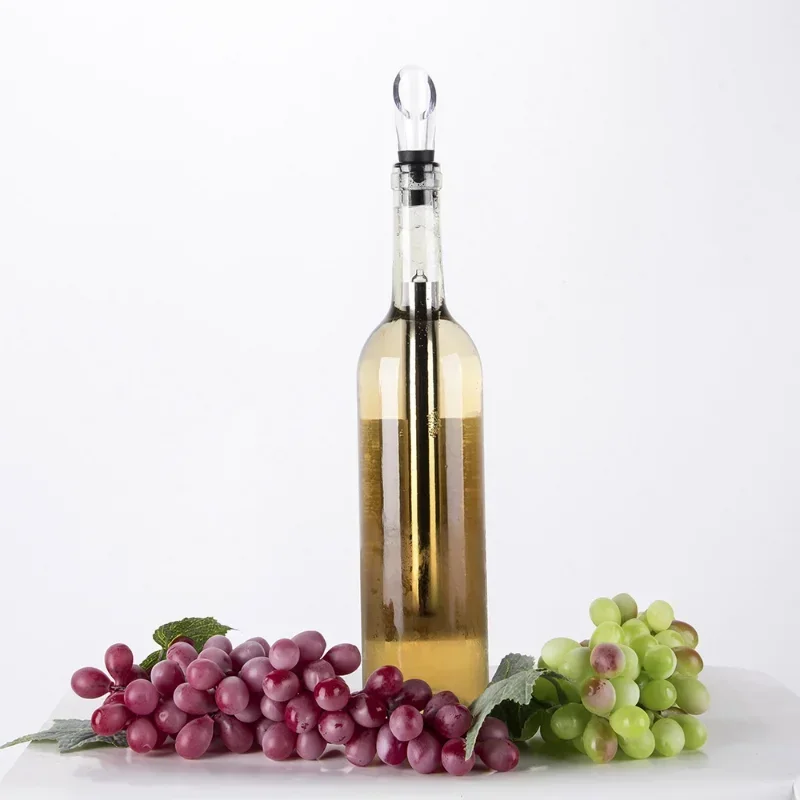 Stainless Steel Wine Bottle Cooler Chill Chilling Cooling Stick with An Aerator and Pourer Spout Freezer Cooler