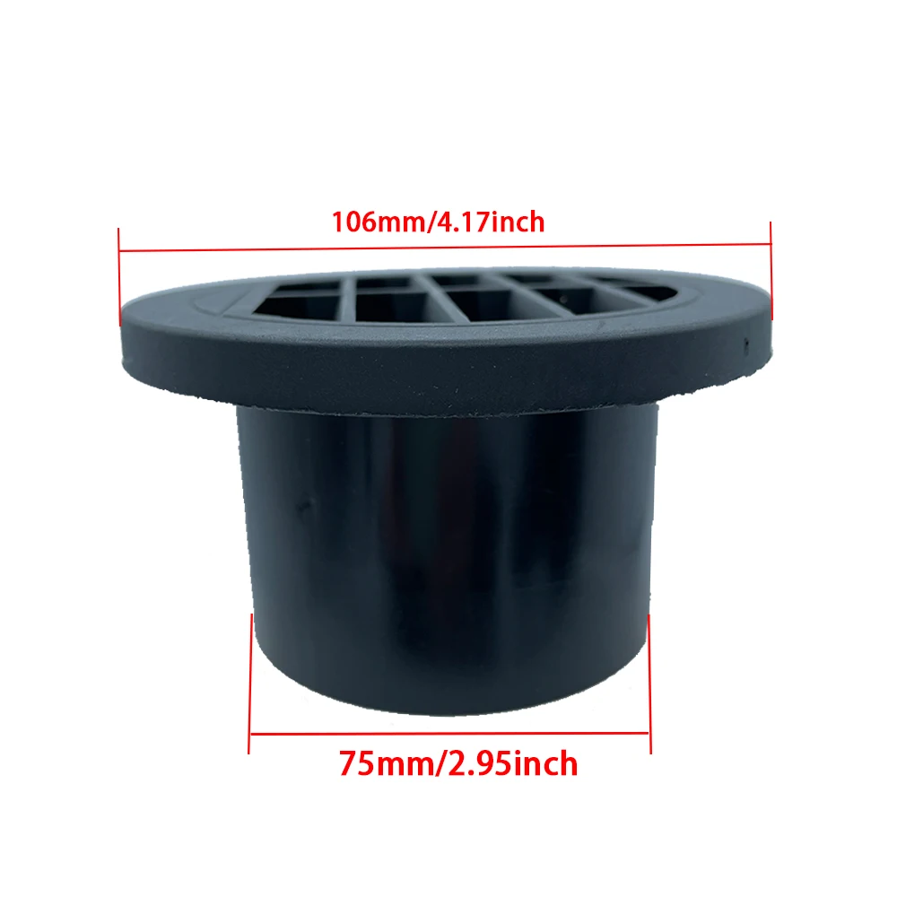 75mm/2.95inch Air Vent Ducting Piece Round Flat Pipe Outlet Exhaust Connector for Webasto Eberspaecher Parking Heater Accessory Air Diesel Heater Duct Pipe Heater Duct Connector