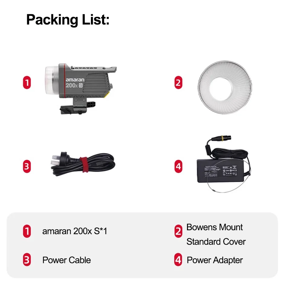 Amaran 200x S 二色スポットライト 200w COB ビデオライト 写真撮影用