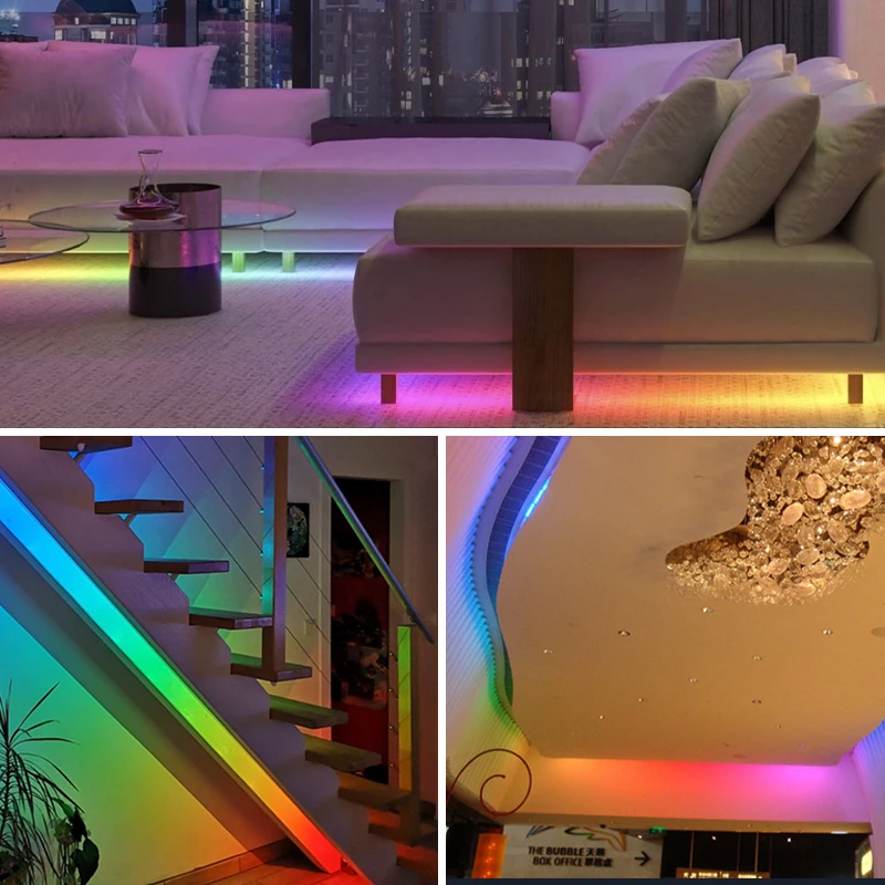 픽셀 COB LED 스트립 라이트 RGB + IC WS2811 SPI 주소 지정 가능 720LEDs/m 드림 컬러 WS2812B 유연한 디밍 FOB 조명 RA90 DC12 24V