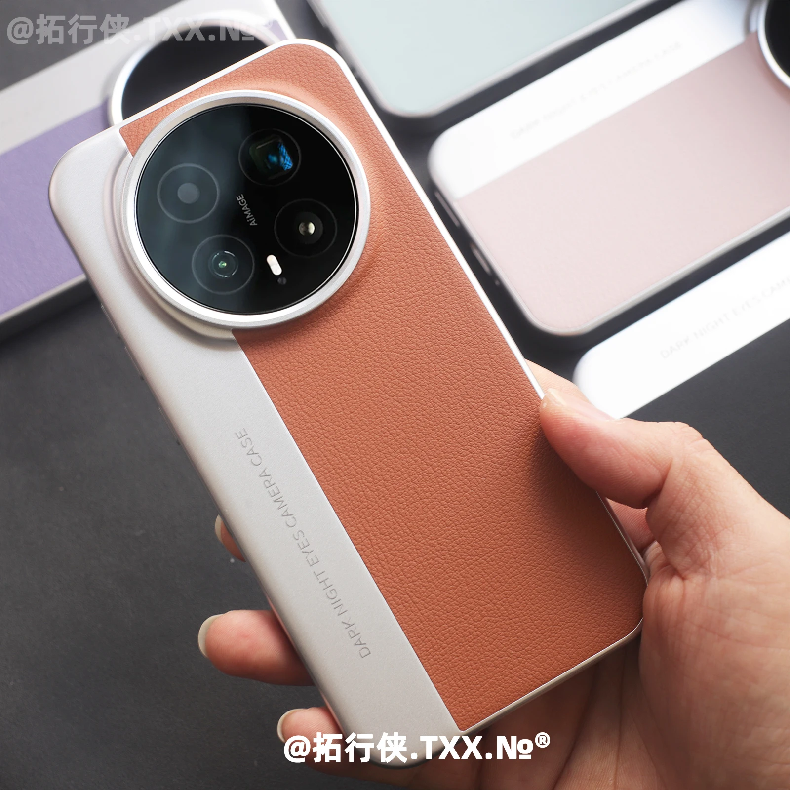 Leather Shockproof Case with Metal Lens Protection - Anti-Fall, Business Luxury