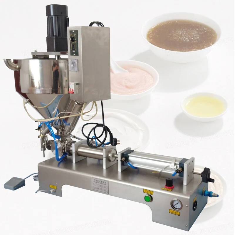 

Honey Filling Machine, Stainless Steel Pneumatic Paste Quantitative Filling Machine With Heating And Mixing Function