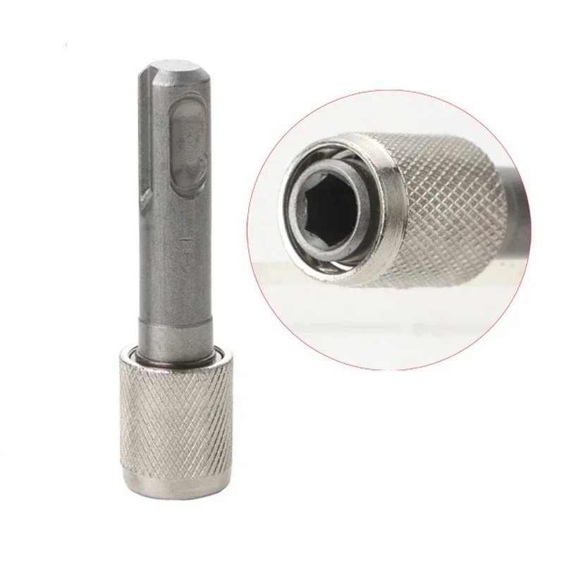 Impact drill bit sleeve adapter tool electric hammer adapter round handle to hexagonal handle adapter rod converter high quality electric hammer conversion connecting rod sleeve sds inner hexagon converter impact drill head adapter tool texture