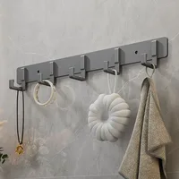 Household Wall Coat Rack Black Hooks For Hangging Clothes Towel Hanger Bathroom Robe Hook Heavy Duty Kitchen Accessories 2