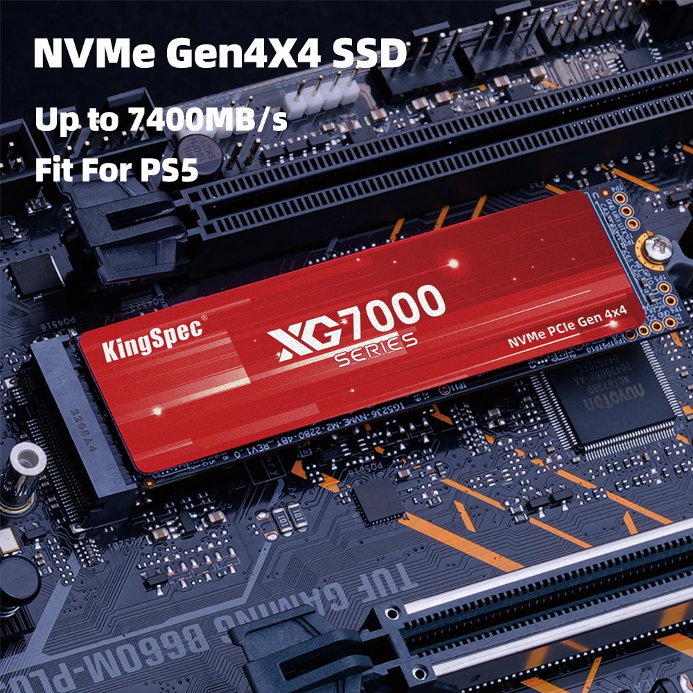 KingSpec M.2 PCIe4.0 1TB 2TB 4TB SSD NVMe M2 512GB M.2 PCIe 4.0 7400 כונן קשיח HD דיסק קשיח פנימי SSD למחשב שולחני PS5