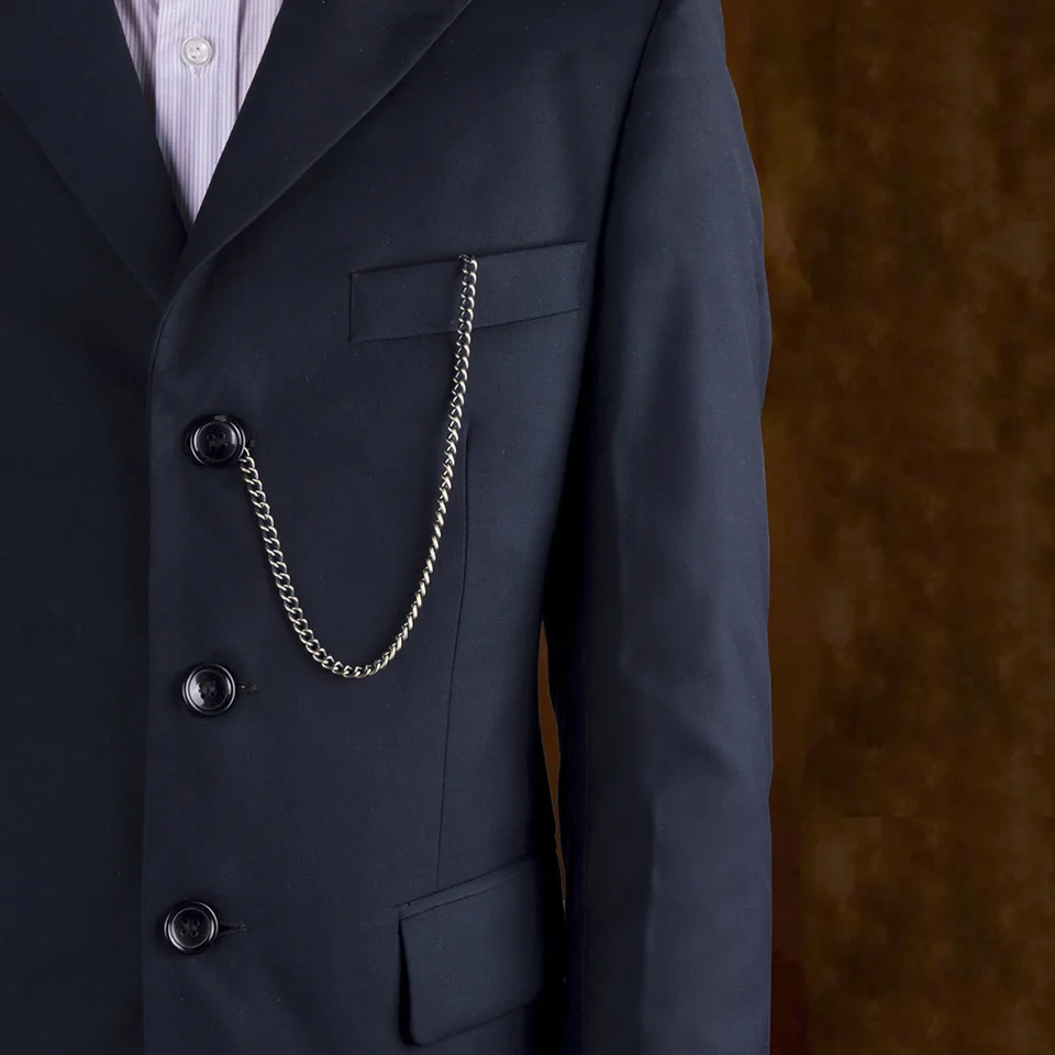 Catena Per Orologio Da Tasca In Metallo - Placcatura Oro/Argento, 37 Cm, Con Moschettone, Stile Vintage - Foto 2