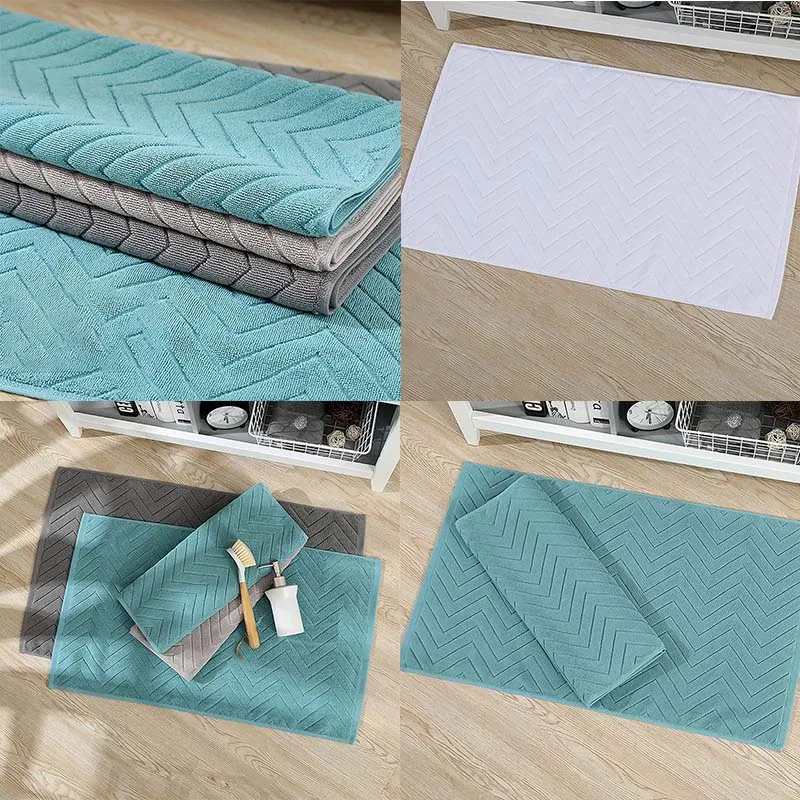 Hotel Floor Towel Spa Club Home Bathroom Cotton 32-strand Jacquard Foot Towel Pad Soft Absorbent Floor Mat Home Decor 40*60cm