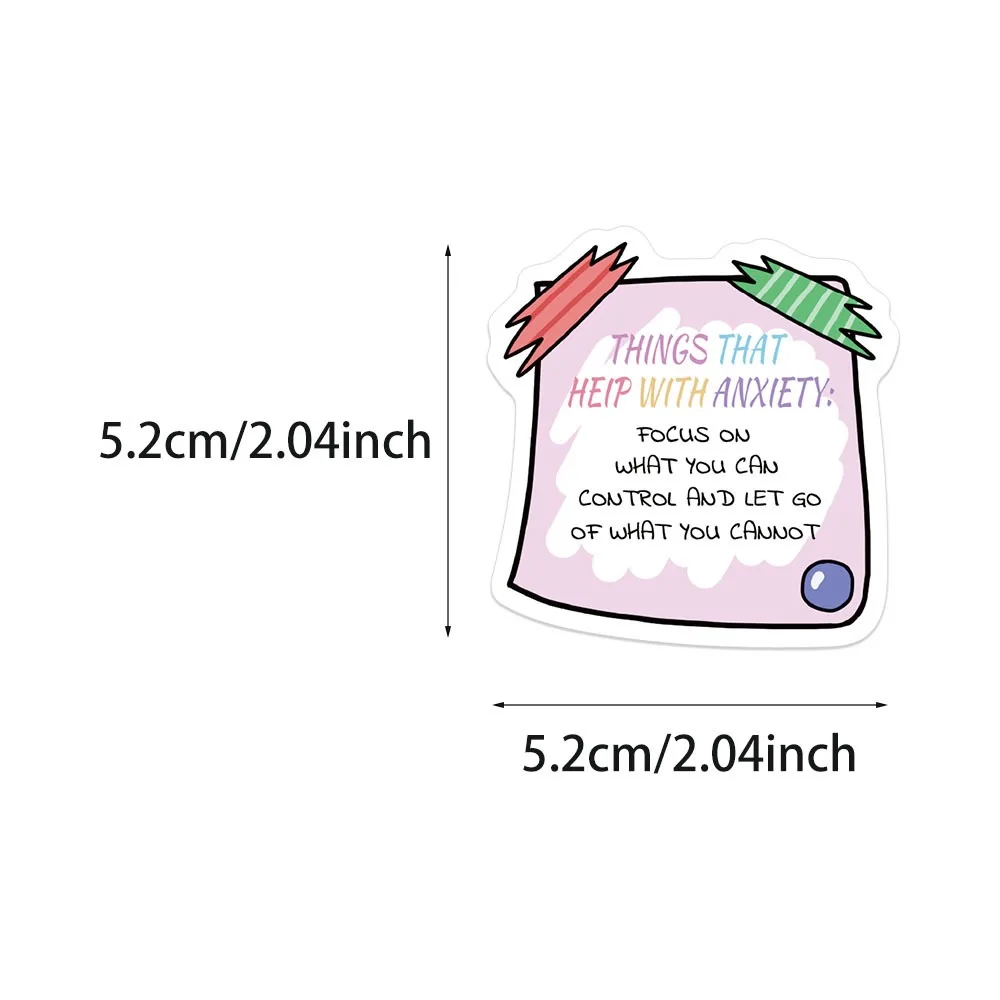 50개 귀여운 동기 부여 정신 건강 인식 스티커 어린이 노트북 휴대폰 심리 치료 알림 데칼 스티커