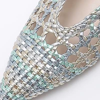 Trendin Mode Women Braided Pointed Toe Slingback Fashion Flat Bottom Elastic Backstrap Sandals - Image 3