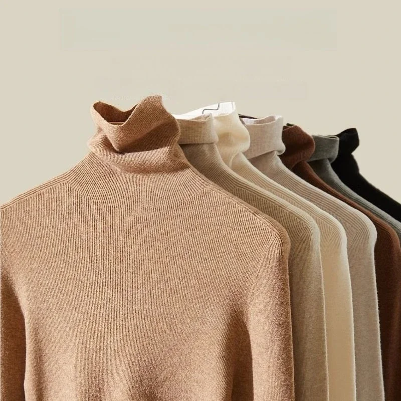 Zjaiss Women's Turtleneck Sweater 2025 Pullovers Autumn Winter Korean Slim Long Sleeve Solid Simple Basic Knit Thick Warm Top - Image 3