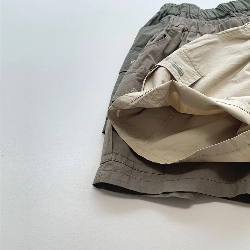 Summer New Children Shorts Cotton Girls Thin Casual Shorts Solid Toddler Boys Loose Versatile Cargo Pants Kids Clothes