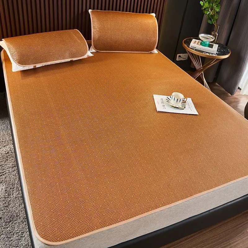 Summer Bamboo Rattan Mattress Adult Baby Cool Sleeping Mat Kit 200x220cm Single Double Bed Foldable Sheet Bed Protection Pad