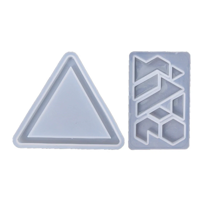 

2 шт. силиконовые формы для пазлов, смоляные формы для треугольных форм, рождественские формы для пазлов N0HE