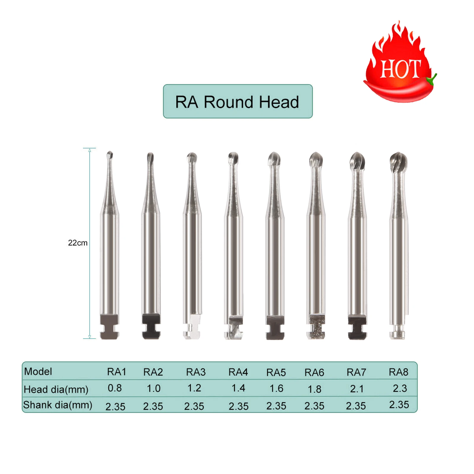 #6 Round Bur - Latch-Type (5/Pack) main image 1