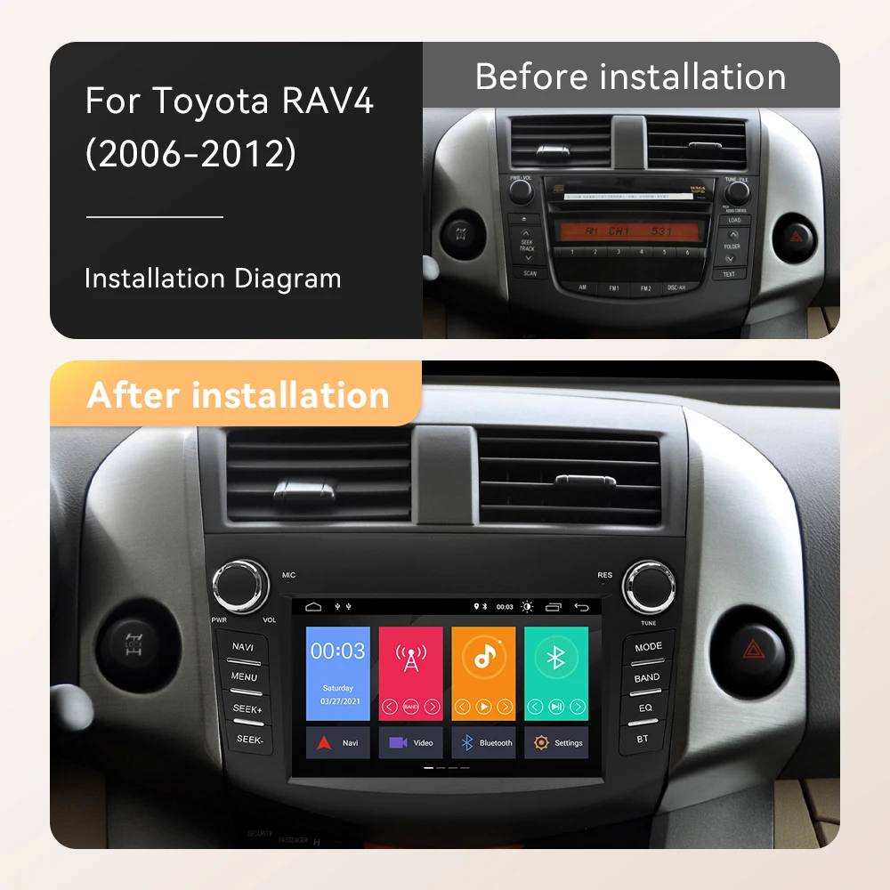 Wireless Carplay 8GB 128GB Android 12 Car Radio Player For RAV4 2006 2007 2008 2009 2010 2011 2012 Autoradio Stereo Audio Video