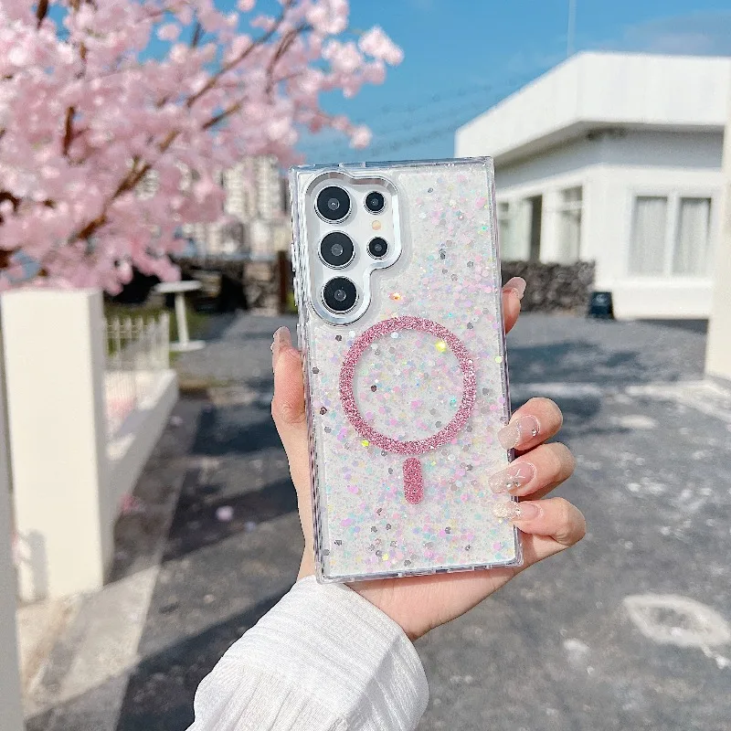 Fashionable Shiny Magnetic Wireless Charging Phone Case