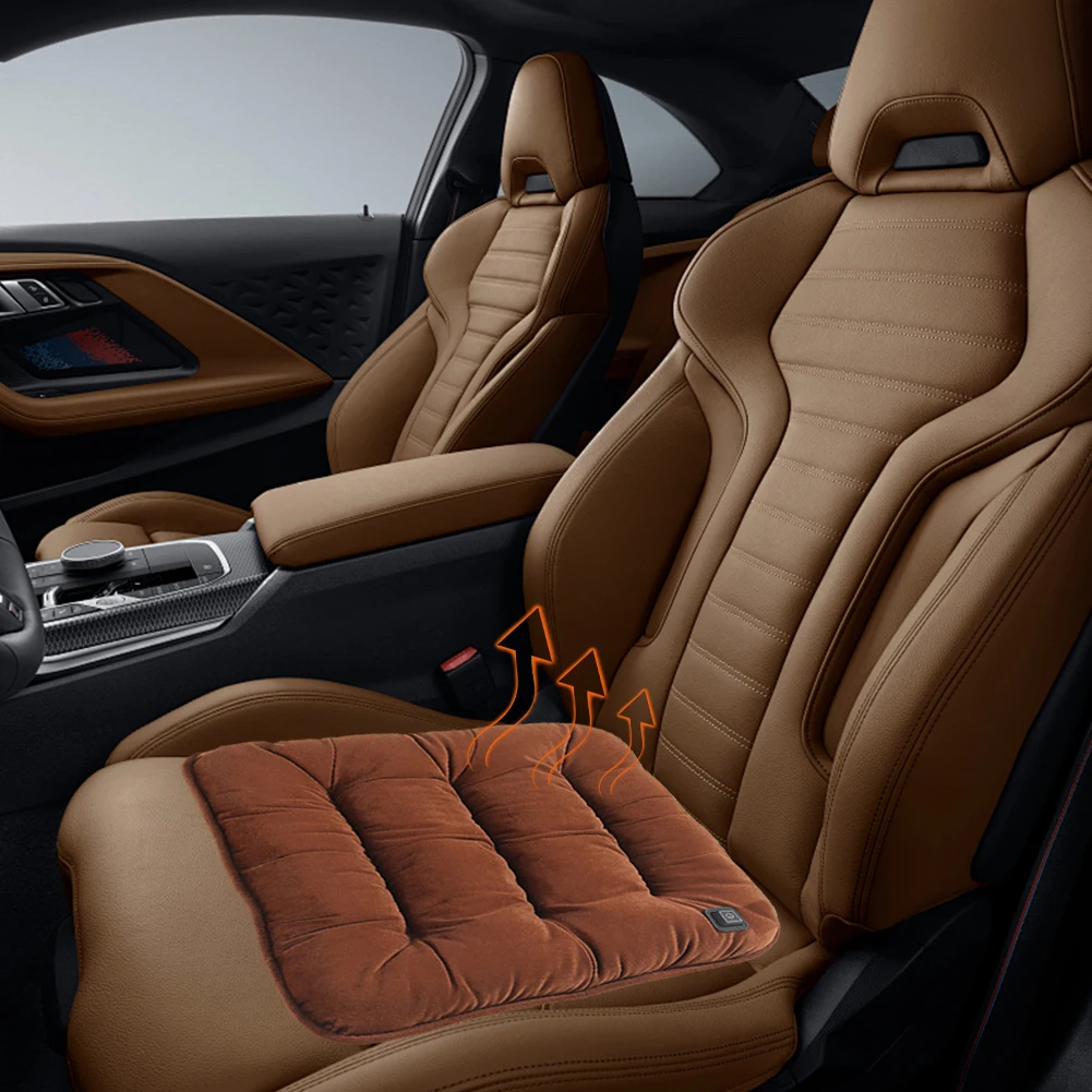 Adjustable Temperature Car Heated Seat Cushion Graphene Plush Seat Cushion 12V Universal Warm USB Heating Seat Cushion
