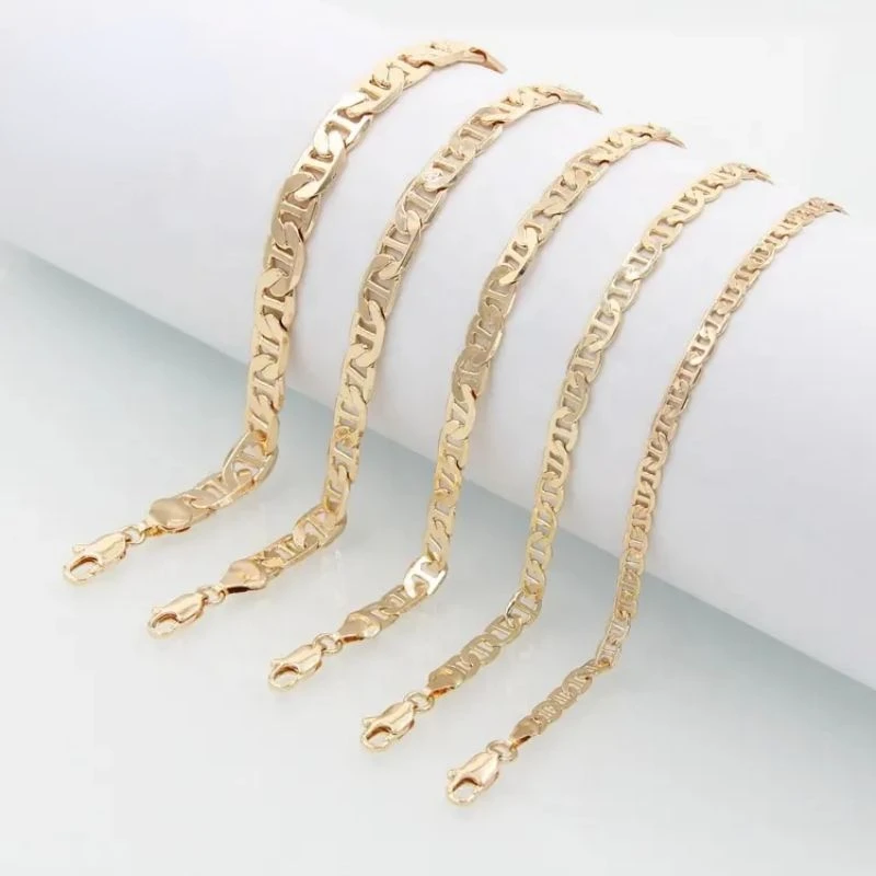 Joyeria 8Mm Bracciale A Catena A Maglia Cubana Uomo Donna Joyeria Para Mujer De Oro14K Placcato Oro 18K Religioso