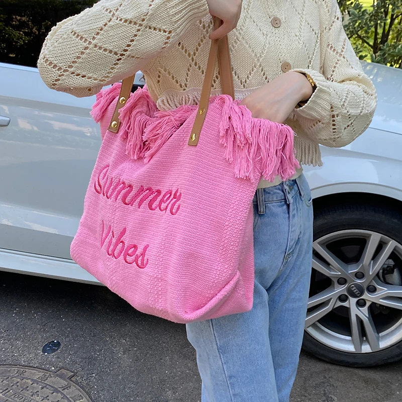 

Canvas Bag Women's Large Capacity Simple Commuter Student One Shoulder Tote Bag Bag’ Luxury Woman Exact Replica Female Shopper
