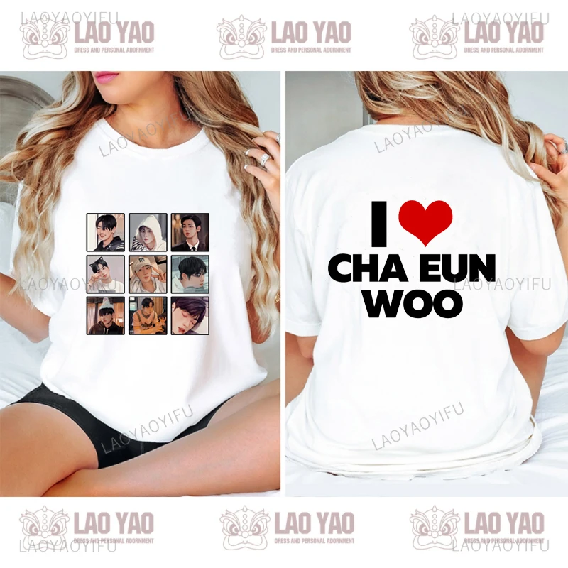 Cha Eun Woo Graphic T Shirts Gift Ideas for Fan Harajuku
