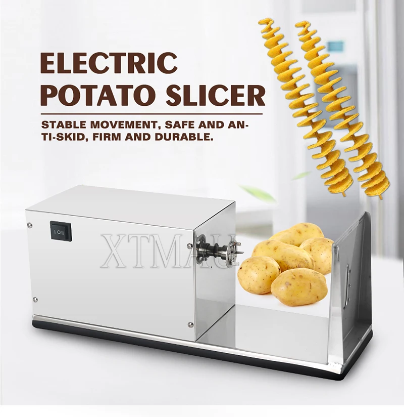 Description Picture 2 of item110V 220V Electric Stainless Steel Tornado Potato Spiral Slicer Kitchen Tool Food