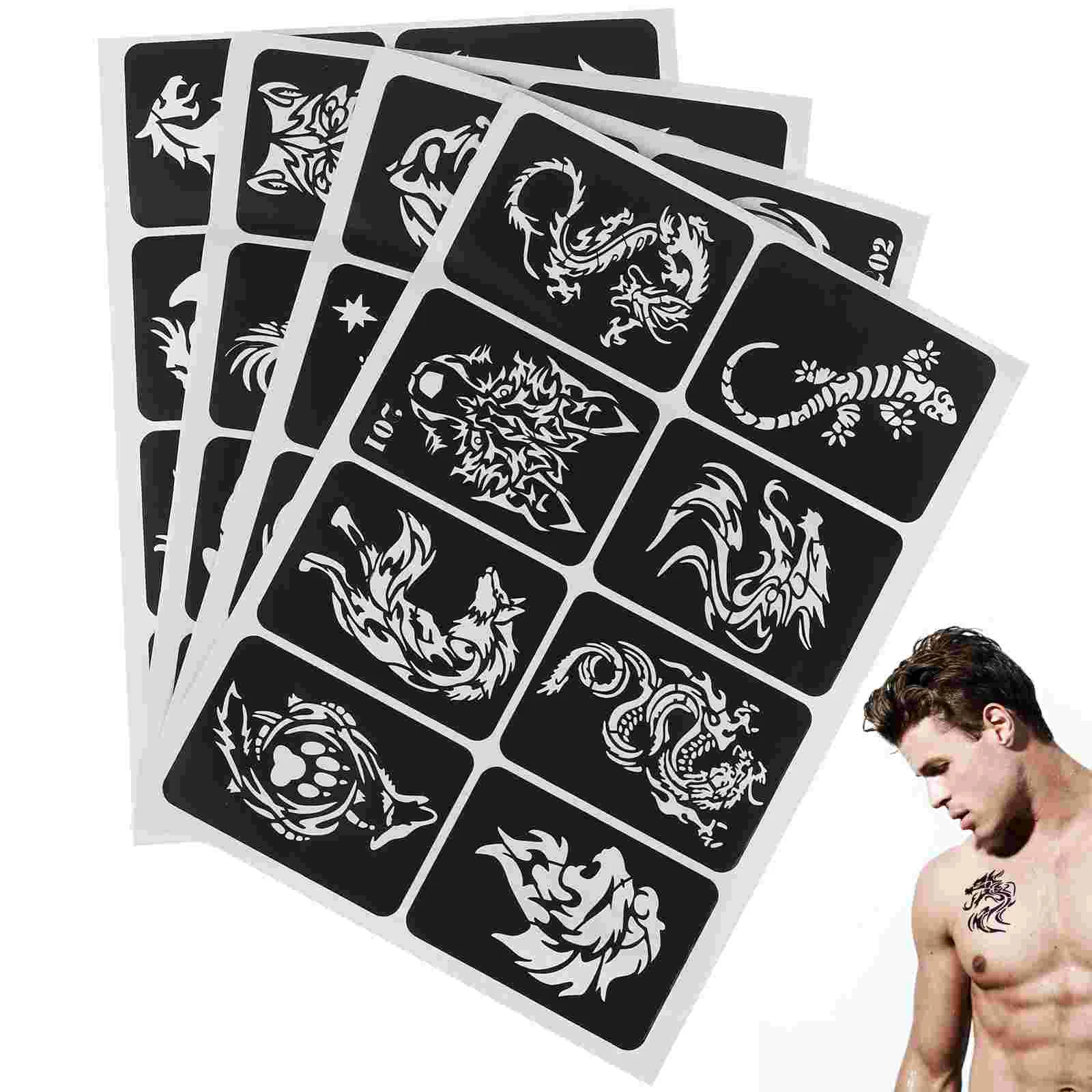 

Self-adhesive Tattoo Airbrush Stencils Templates For Airbrush Spray Face Paint Glitter Tattoos