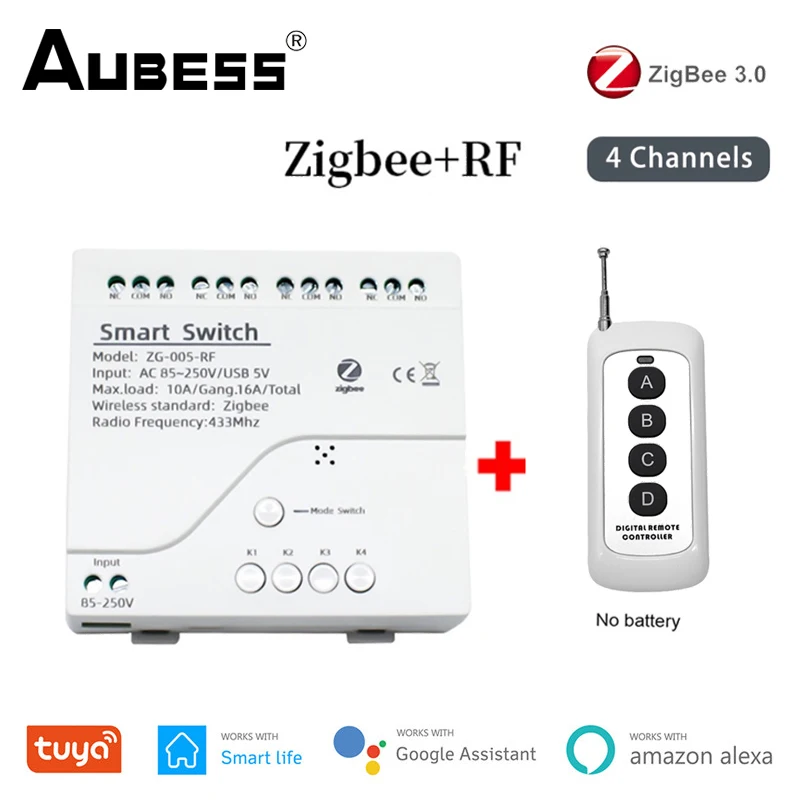 DC12V 24V 1CH ZigBee Smart Light Switch Relay Module Smart, 51% OFF