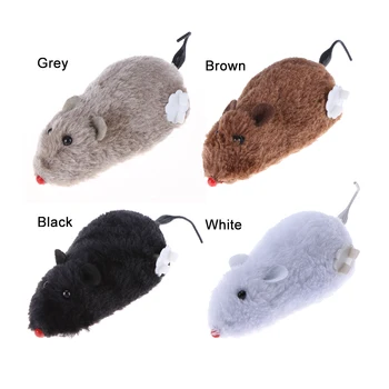 Kitten Clockwork Spring Mouse Plush TPR Cat Mechanical Motion Running Rat Toys Pet Supplies Interactive Playing Doll 5