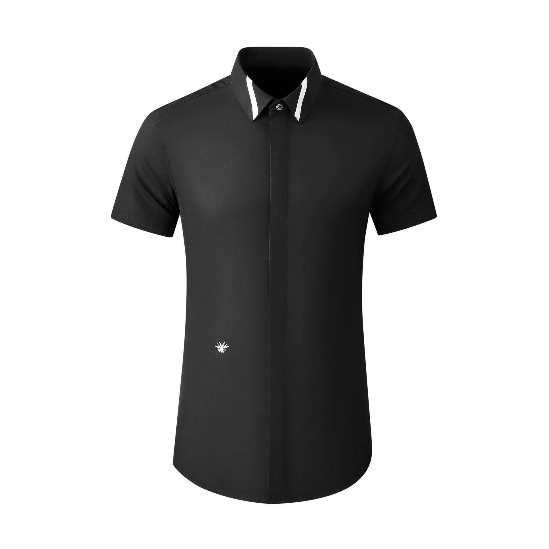 

High Quality Luxury Jewelry Summer Short Sleeve Shirt Solid Color Men'S Shirt Customization For Mengood