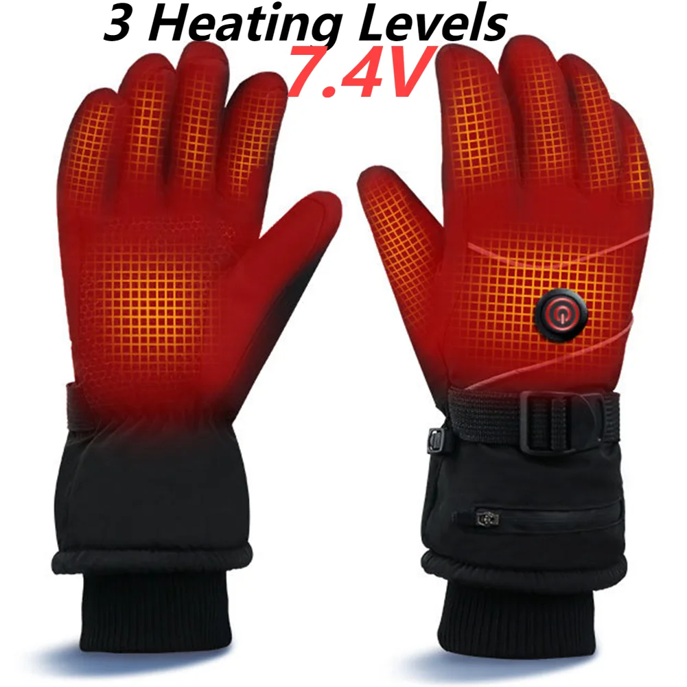 MenHeatedGlovesUSBRechargeableWinterThermalGlovesWithHeating
