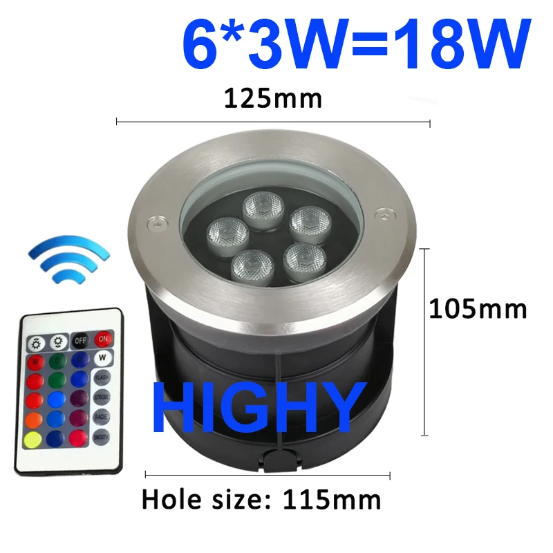 Description Picture 3 of itemremote control RGB LED Underground light Ground Garden Path Floor Lamp Outdoor Underground Buried Yard Lamp Landscape Light DC24