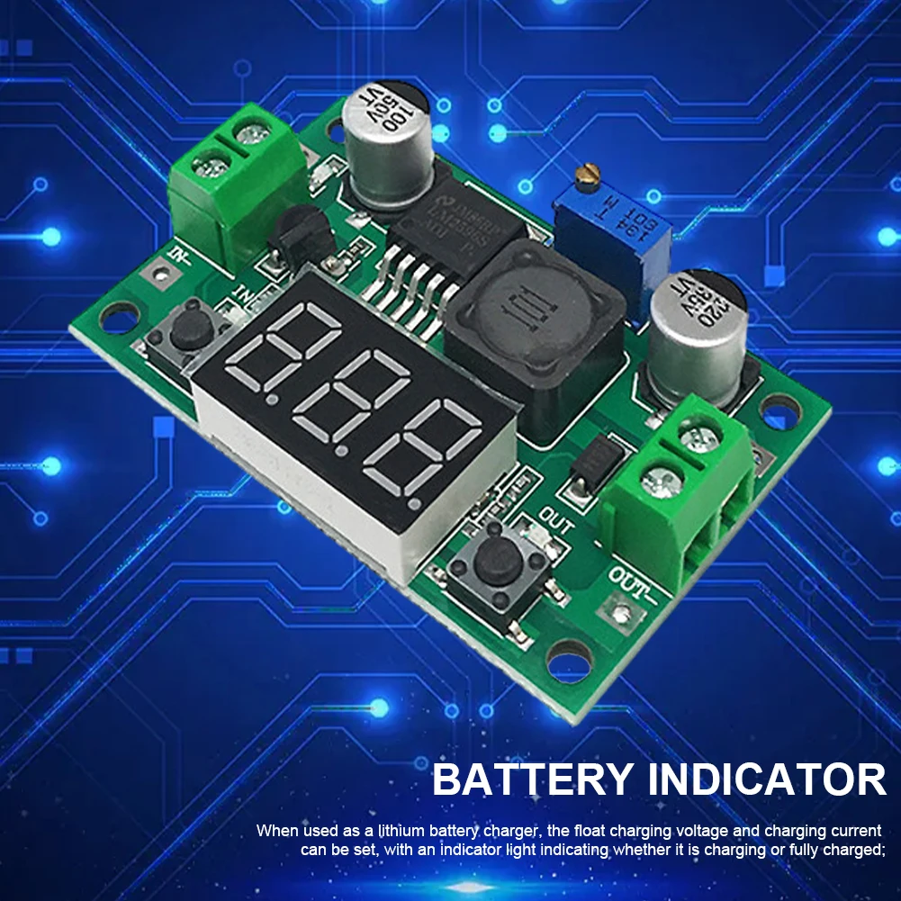 LM2596 DC-DC 벅 조정 가능 레귤레이터 모듈 4.5-40V  1.25-37V DC-DC 스텝다운 전원 공급 장치 모듈(LED 전압계 포함)