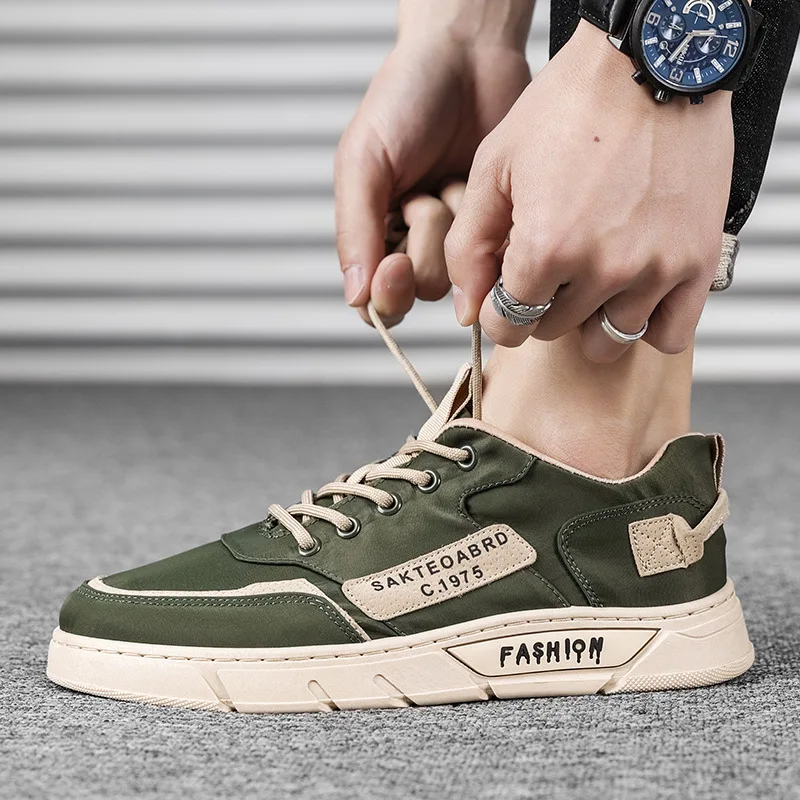 2023 Breathable Men's Shoes Korean Style Fashion Sneakers Low-top Board Shoes Umbrella Canvas Shoes All-match Casual Shoes Man