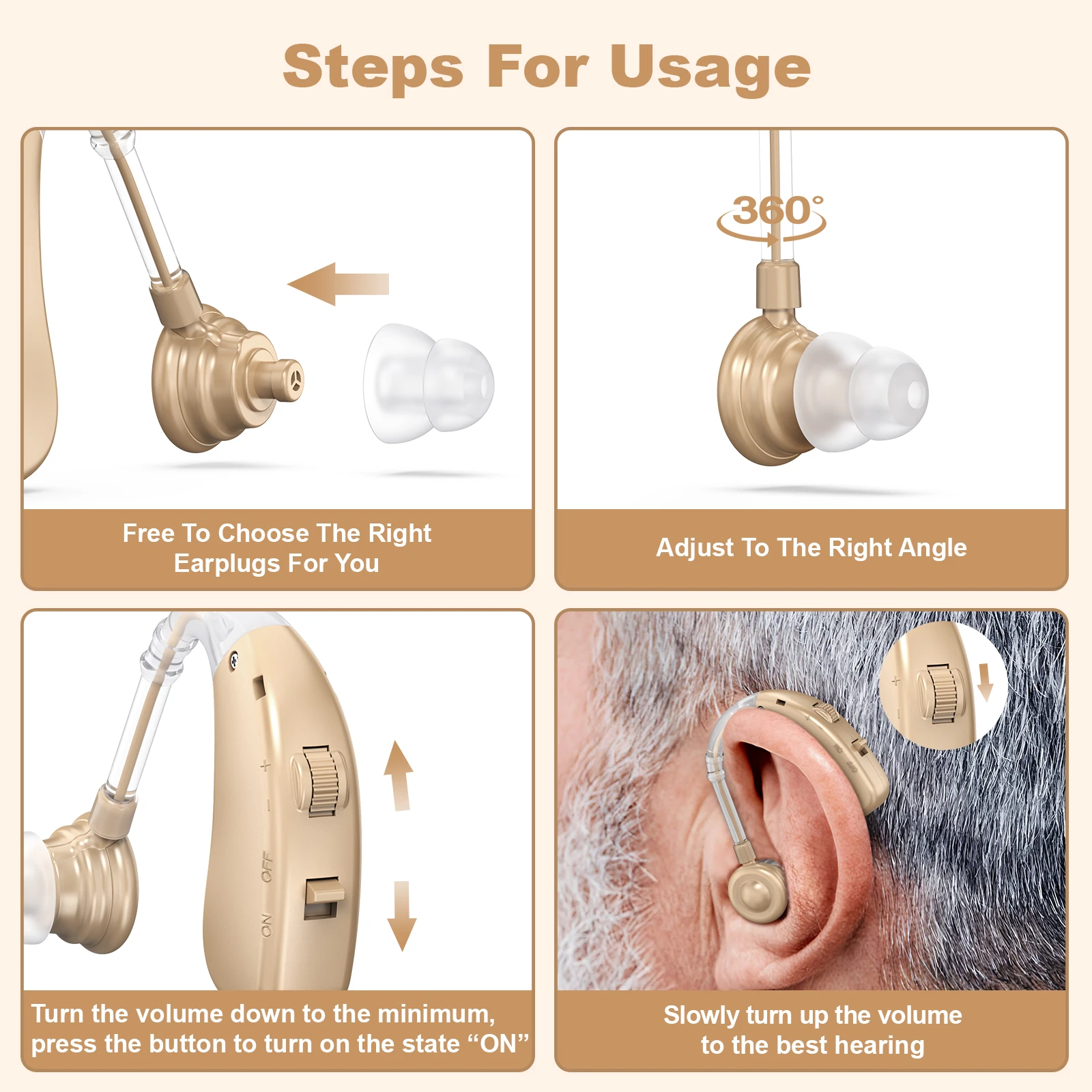 Volume-Adjustable Hearing Loss Sound Amplifiers Invisible Hearing Aids BTE Hearing Aids For The Seniors Sound Amplifiers 5