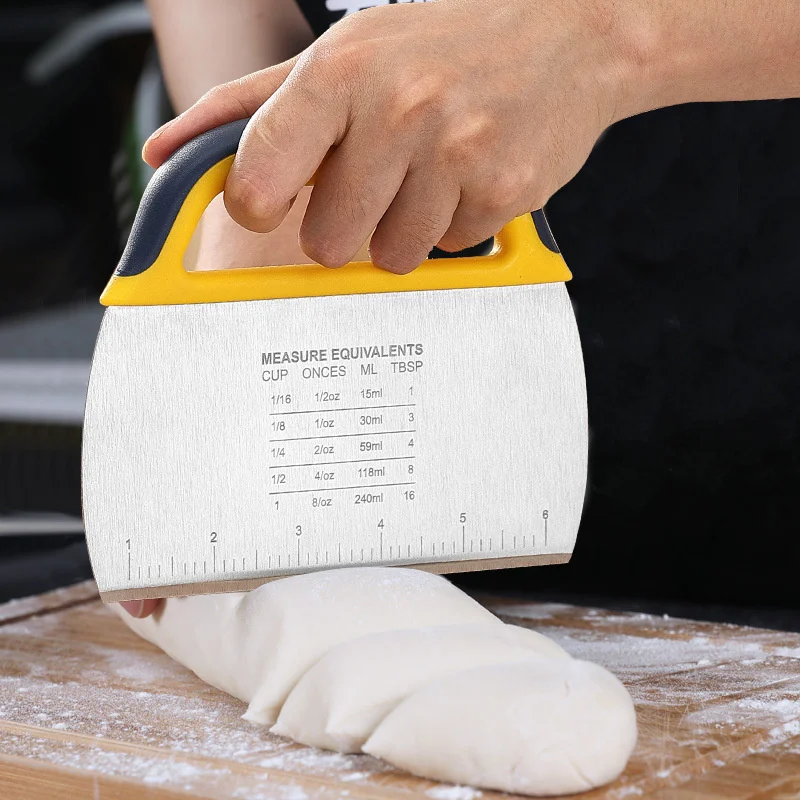 Stainless Steel Baking Dough Cutter Scale Multifunctional Cake Spatula Bread Cream Scraper Kitchen Thickened Butter Knife Baking Tool