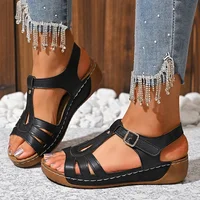2025 Summer Women Wedge Sandals Lightweight Ankle Buckle Platform Gladiator Sandals Woman Peep Toe Non Slip Beach Sandles 36-43 - Image 3