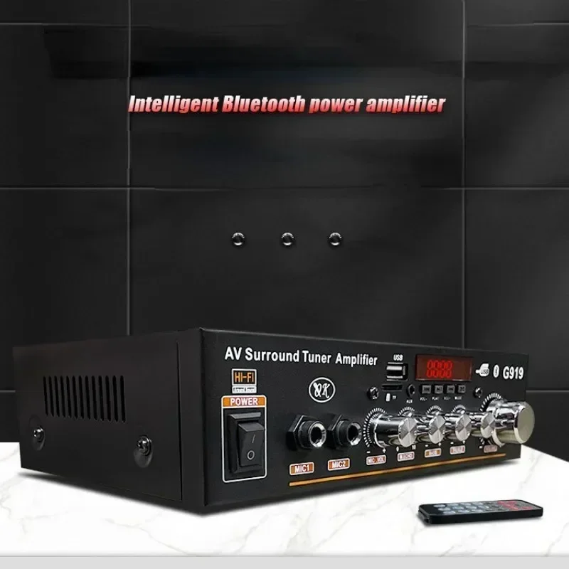 미니 오디오 블루투스 스테레오 파워 앰프 FM SD 하이파이 2채널 앰프 파워 앰프 차량용 12V USB SD 카드 MP3 플레이어