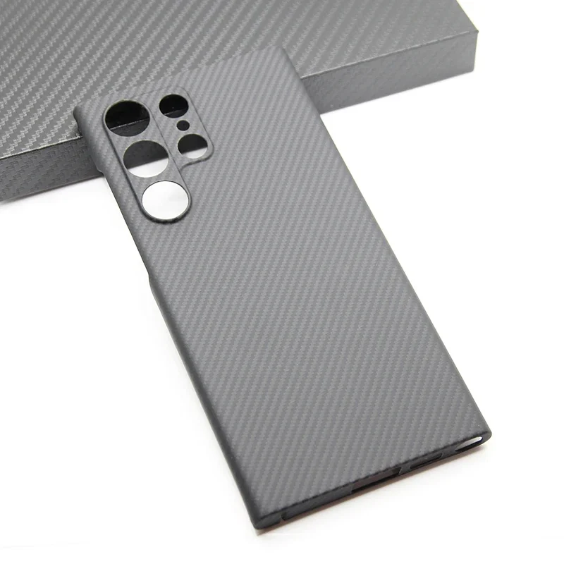 

Case for Samsung Galaxy S23 Ultra 600D Real Carbon Fiber Aramid Anti-explosion Mobile Phone Protective Cover Protection Shell
