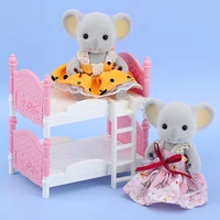 Koala 1/12 maison de poupée lits superposés Miniature chambre meubles ornement Mini lit Double maison de poupée créer une chambre de rêve Miniature 4